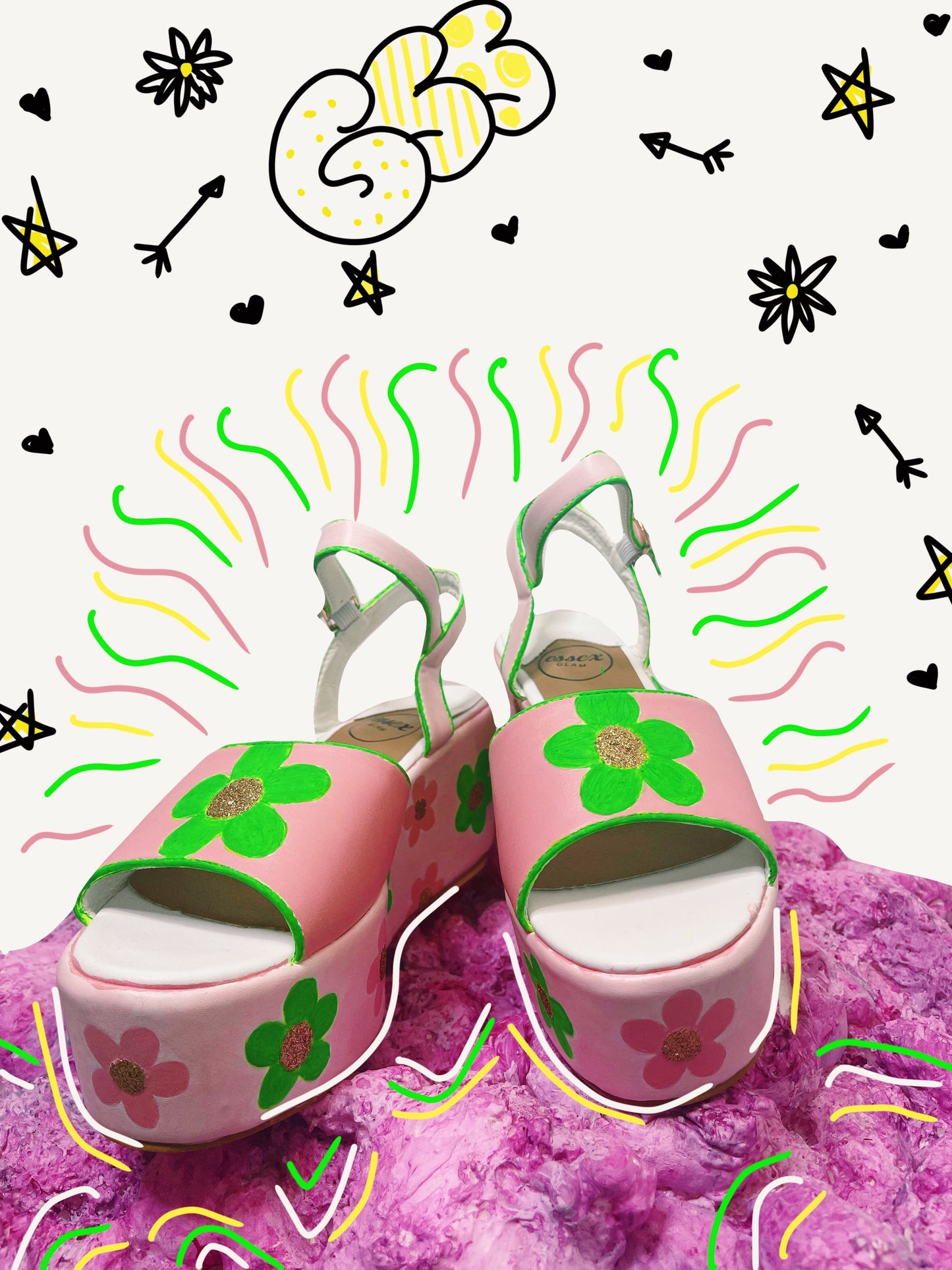 "Polly" platform sandals