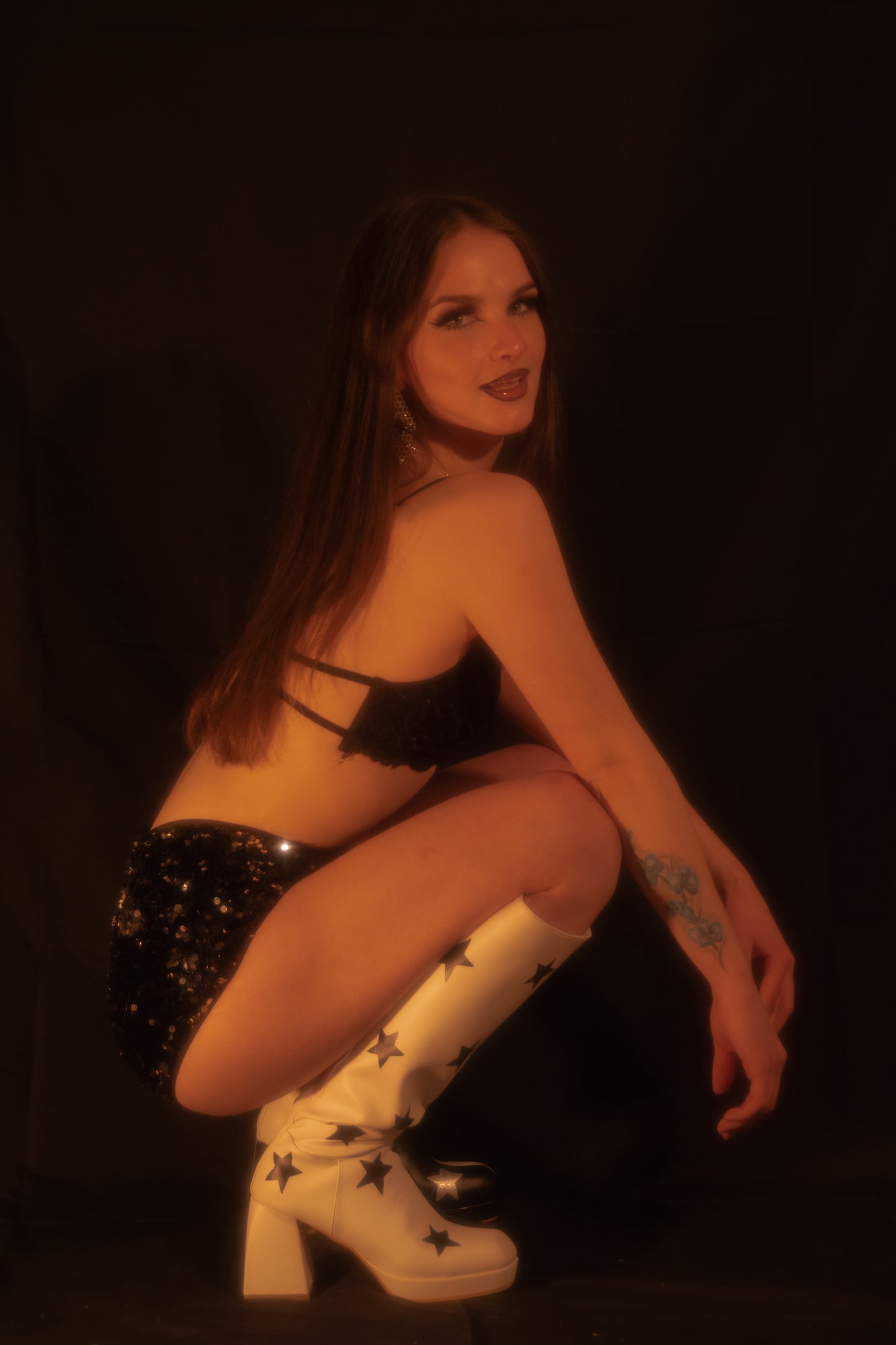 “Black Madonna” go go boots