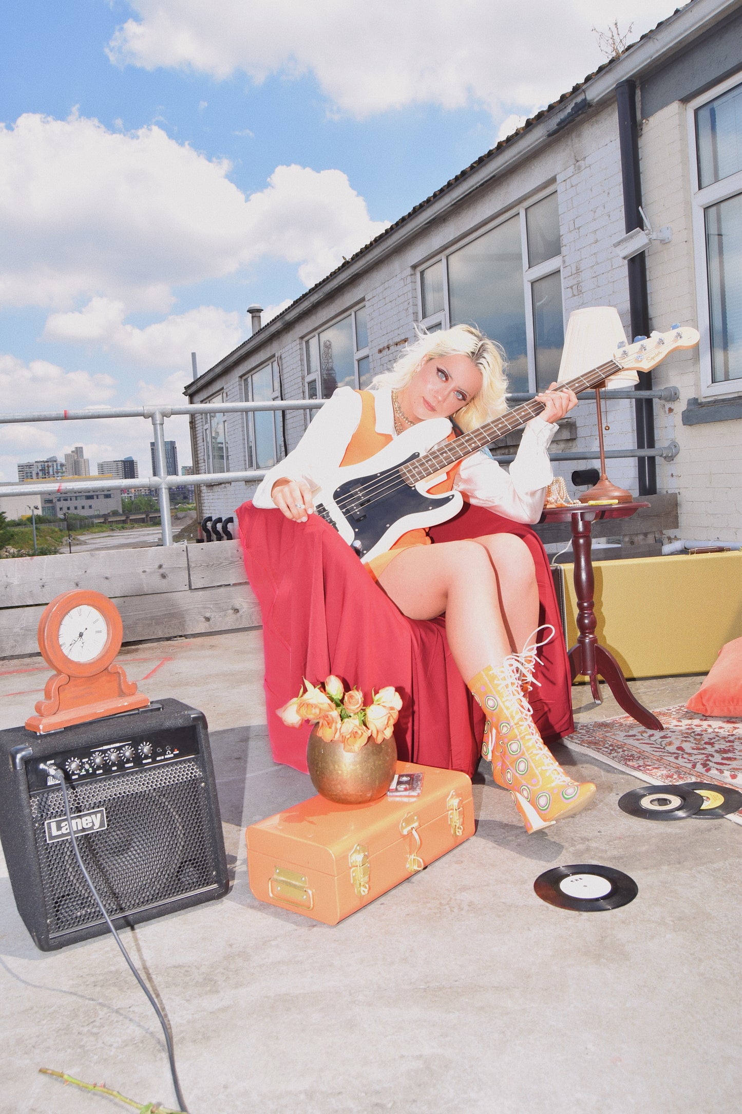 “Creamsicle” tie up boots
