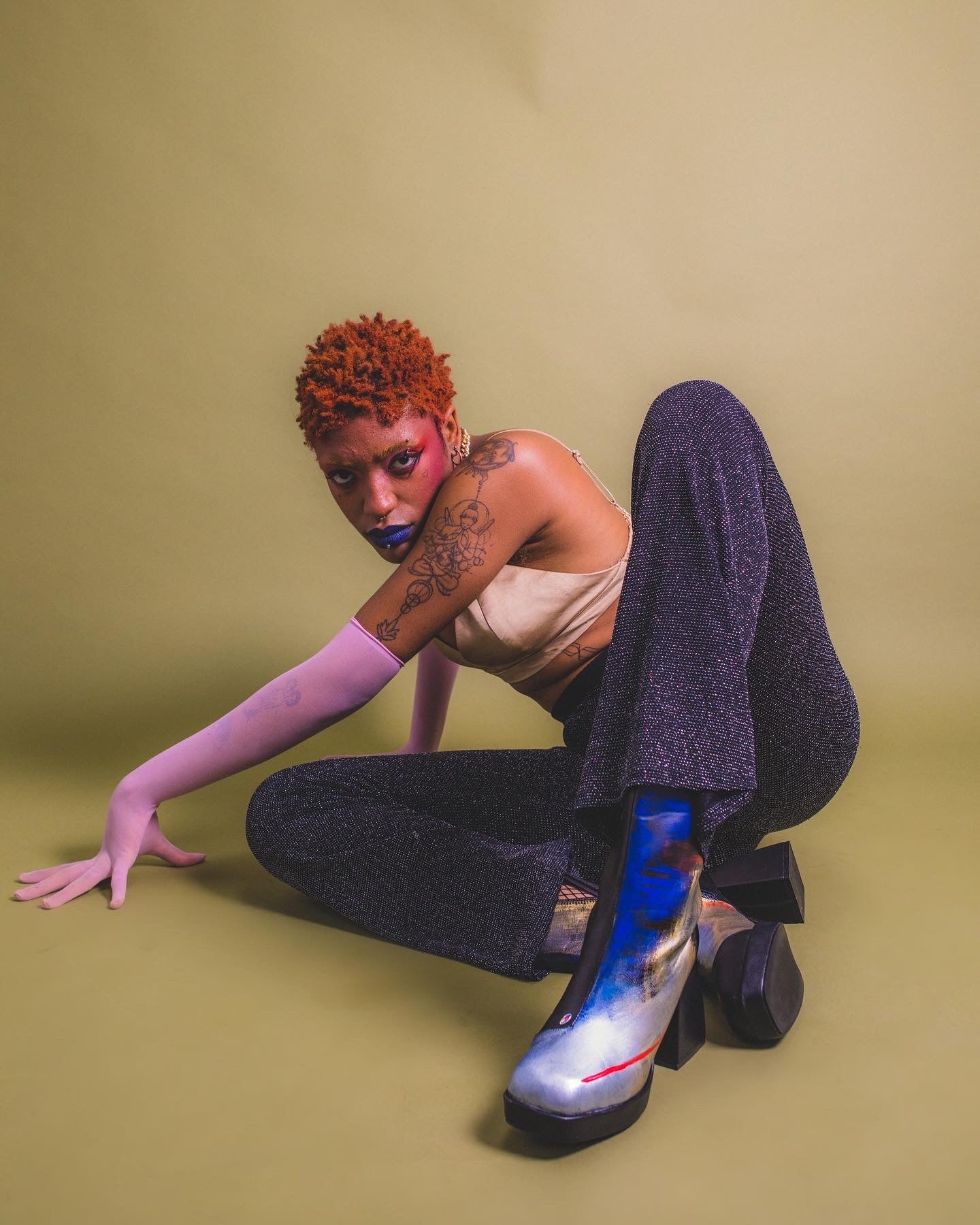 “Dark Matter” ankle boots